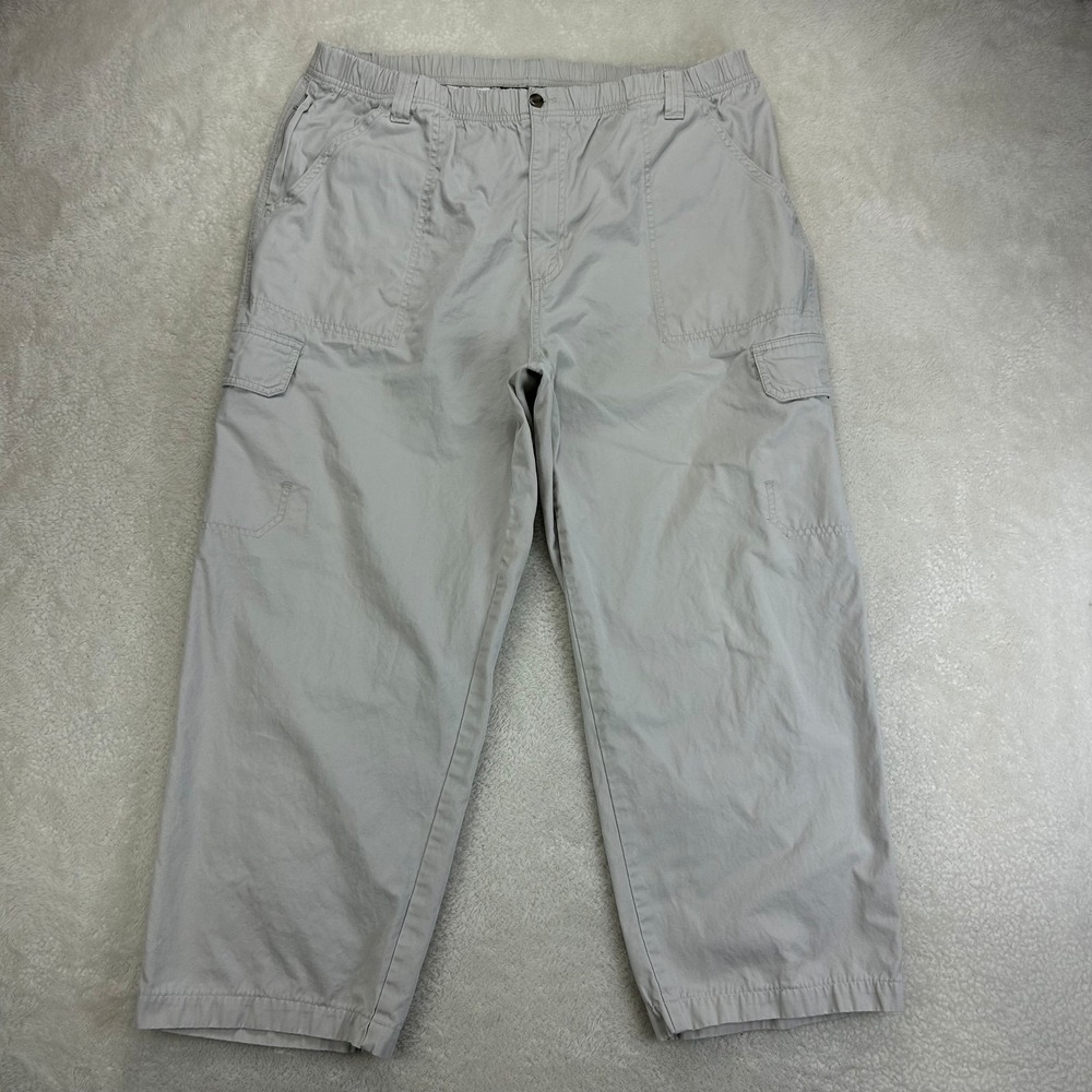 Croft & Barrow Cargo Pants Mens 36x32 Beige High Rise Outdoor Utility Pockets